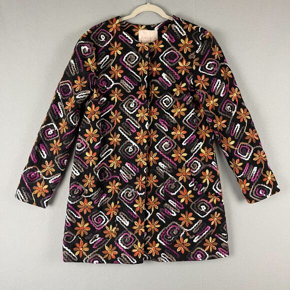 Anthropologie Hutch Floral Embroidered Coat Womens Small Retro Boho Artsy NWT - Picture 1 of 16